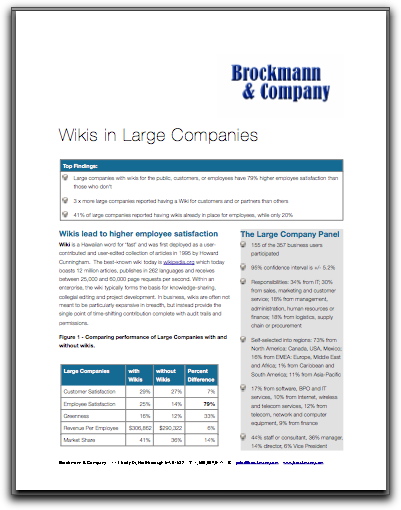 Wikis in Large Companies