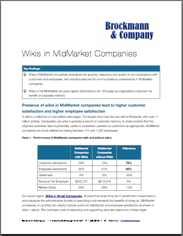 Wikis in MidMarket Companies